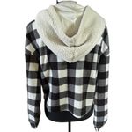 Hippie Rose  Sherpa Lined Plaid Hoodie Jacket Size M Photo 2