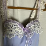 Azazie  Light Purple & White Lace Trim Sweetheart Neckline Bridesmaid Midi Dress Photo 3