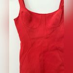 ASOS DESIGN Structured Corset Seam Detail Bell Skirt Mini Dress in Brick Red Sz2 Photo 4