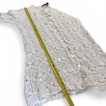 Vintage Y2K George Size XL Boho White Tie Front Coastal Crochet Cardigan Earthy Photo 5