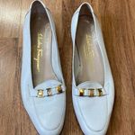 Salvatore Ferragamo Boutique Vintage White Leather Loafer Sz 8.5 3A X Narrow Photo 0