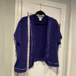 Serengeti Size 1X Blue Short Sleeve Open Front Cardigan Swim Top Coverup Photo 3