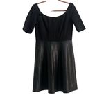 Bailey44 Anthropologie Parlour Ponte Dress by Bailey 44 $168 Skater Faux Leather Size MP Photo 2