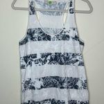 Stella McCartney Sleeveless Tank Top White Blue Stripes Floral Print Womens 40 Photo 1