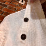 Rodayo womens gauzy beach summer mini dress with buttons and pockets white S Photo 3