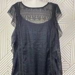 City Chic Dreamy Lace Frilled Top Black Photo 5