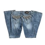 Miss Me  Bootcut Jeans Floral Embellished Flap Pockets Mid Rise 30 Photo 1