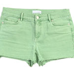 Loft  Denim Shorts Raw Hem Green Casual Everyday Size 4‎ Photo 0