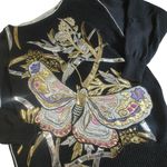 Bonnie Boerer Black Sweater Vintage 1987 Butterfly Appliqué Metallic Embroidery Size M Photo 0