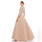 Mac Duggal Shimmering Pleated A-Line 3/4 Sleeve Rose Gold Ballgown NWT Photo 2