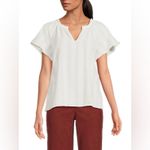 Marine layer  Lana Textured Raglan Sleeve Top in White Size Medium Photo 8