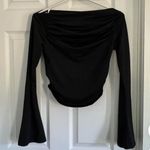Edikted  black long sleeve off shoulder open back blouse NWT size large Photo 0