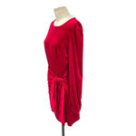 Yumi Kim Tie Me Over Red Velvet Dress Long Sleeve Wrap Tie Size Large Photo 6