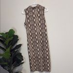 Olivia Rae  Brown snake print Patterned Dress medium mock turtleneck Photo 3