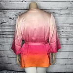Badgley Mischka  NWT Size XL Pink Ombré Mulberry Silk Tunic Blouse w/ Tie Belt Photo 4