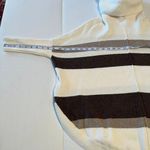 Loft  Striped‎ Poncho Sweater Womens Size XS Cream Brown Cowl Neck Photo 6