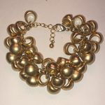 Satin Soft Gold Tone Chain Link Chunky Retro Bracelet Photo 4