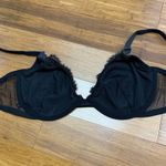 Victoria's Secret Black Velvet Lace Unlined Demi Bra Size 34DDD Underwire Sexy Photo 2