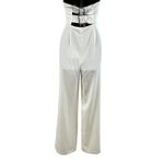 NBD  Ophelia Jumpsuit‎ Womens Size Small White Wide Leg Minimalist Bridal Wedding Photo 4
