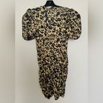H&M NWT  Puff-sleeved wrap dress Animal Print Sz S Photo 2