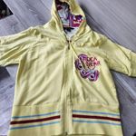 Rocawear Sweatshirt Vintage 90s Women 2X Plus Sequin Yellow Hood Zip 3/4 Sleeve Photo 10