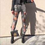 Parisian NWT Distressed Mom Jeans Womens 8 Gray High Rise Ripped Y2K Grunge Photo 1