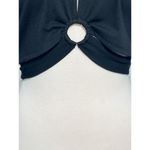 Charlotte Russe  Womens Ring Linked Cut Out Long Sleeve Crop Top Black Size Large Photo 2