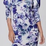 For Love & Lemons Hyacinth Drawstring‎ Ruched Mini Dress Blue White Size XS Photo 0