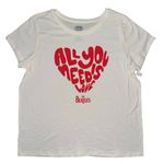 Hybrid All you need is love the Beatles music song white graphic T-shirt nwt adult XL Photo 0