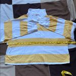 SO  Yellow and White Polo Collar Crop Top Photo 9