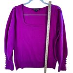 Boston Proper  100% Cashmere Sweater Small Fuchsia Square‎ Neck Balloon Sleeve Photo 7