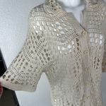 Evereve  Molly cream crochet cardigan shirt Photo 2