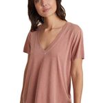 Marine layer  Boyfriend V-Neck Pink Top Size X-Small NWOT Photo 0
