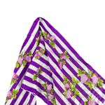 Vintage Echo Silk Scarf Purple White Stripe Berries Strawberries Leaves Garden Photo 1