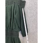 Purple Snow  Women's Romper Off shoulder Size Medium Emerald Green Shorts Crinkle Photo 5