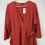 Torrid NWT ‎ Red Orange Textured Knit Surplice Wrap Dress Size 2X Photo 4