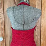 Bebe Red Lace Floral Halter Sexy Lolita Layering Bodysuit - Size M Photo 13