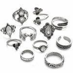 Boutique Silver 11pc Wrap Boho Midi Ring Set  Photo 4