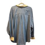 Vintage Kiko Mo Denim Shirt Corduroy Collar Button Up Long Sleeve Womens 24W Blue Photo 4