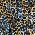 BCBGMAXAZRIA Grey Leopard Print Button Up Top Photo 4