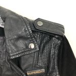 Superdry  Olive Biker Jacket Leather Zip Down Photo 10