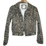 Mudd leopard print mob wife denim jacket size XS Photo 0