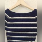 Moth Striped y2k Retro stripe Blue Sweater size small Photo 3