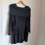 Bitte Kai Rand Gray Black Velvet Geometric Tunic Cowl Neck Sz 38 Lagenlook Art Photo 1