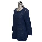 Loft  Blue Open Knit Sweater Tunic Sheer Boho Coastal Beach Soft Girl S Preppy Photo 2