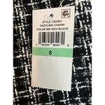 CeCe  Skirt Size 8 Black White Textured Tweed A-Line Mini Sparkle Lined Zip Back Photo 4