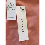 Topshop  Coral Salmon Ruffle Ribbed Neck‎ Trim Sweatshirt Womens 4-6 NEW NWT Photo 9