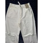 Madewell  Women's Ripped Knee‎ Baggy Straight Leg Jeans Raw Hem White Size 29 Photo 1