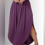 Zenana Outfitters Plus Size 1XL Women’s Purple Tulip Hem Maxi Skirt NWT With Pockets & Slit Photo 1