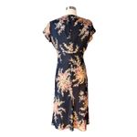 Evan Picone EVAN-PICONE Silk Navy Dress Multicolor Floral Sheath V-Neck Cap Sleeves 6 EUC Photo 7
